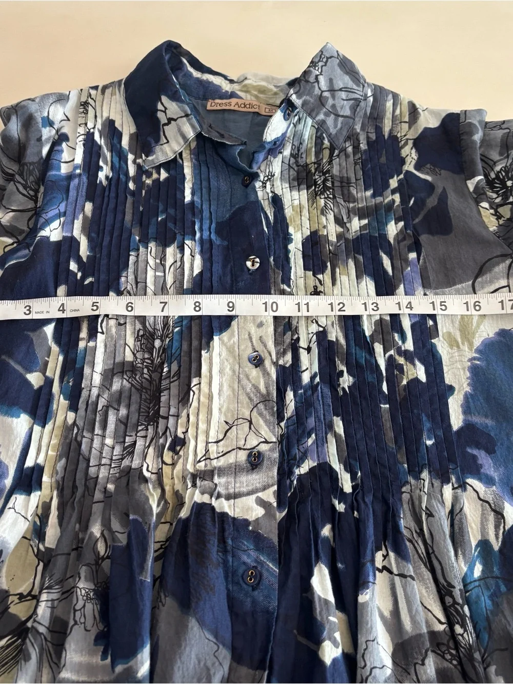 Dress Addict Floral Pleated Button Down Midi Dress Size Medium - Picture 6 of 13